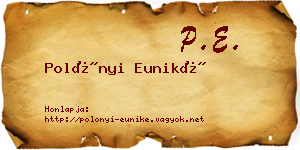 Polónyi Euniké névjegykártya